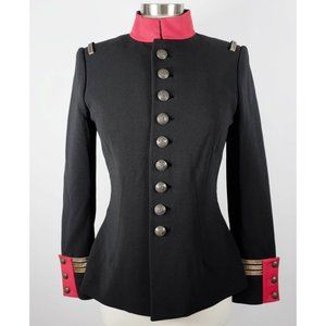 Ralph Lauren Purple Label Collection jacket sz 6 officers black red logo button